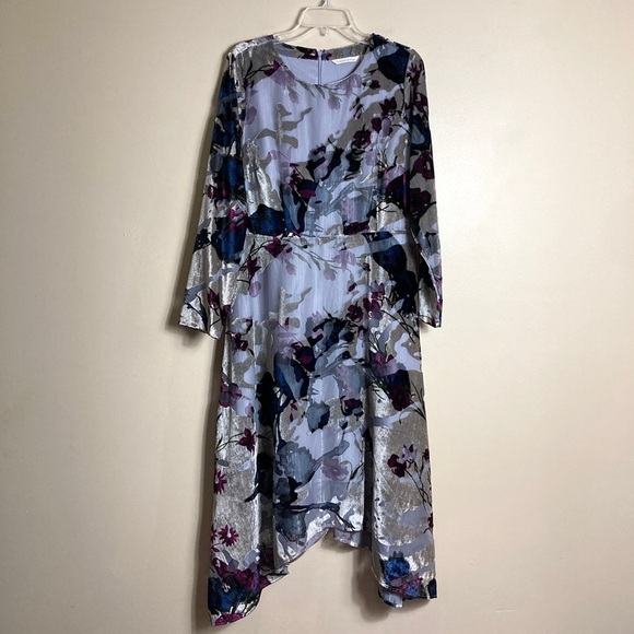 Soft Surroundings Annika Velvet Floral Midi Dress - Picture 3 of 10